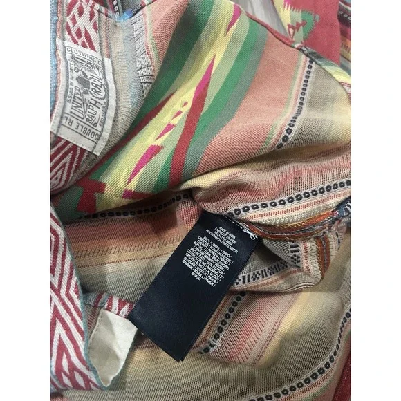 RRL Ralph Lauren Southwestern Inspired Cotton Jacquard Workshirt-MEN-XS - Picture 6 of 6